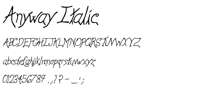 Anyway Italic font